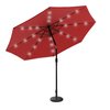 Pure Garden Patio Umbrella with Solar Lights with Base, Red 50-LG1174B